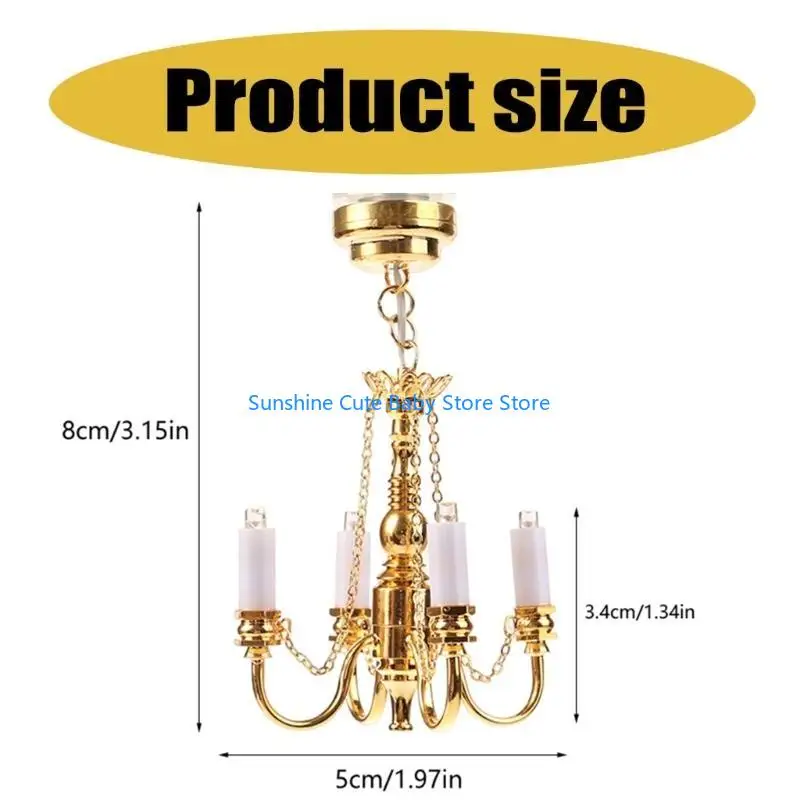 C5AF مصباح سقف صغير واقعي، أثاث غرفة النوم، ديكور بيت الدمية