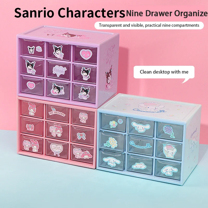 

MINISO sanrio Characters Drawer Organiser Desktop Nine Palace Exhibition Organiser