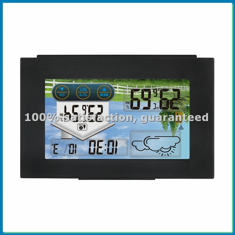 

Digital Screen Meteorological Clock Weather Forecast Clock with Temperature Humidity Sensor for Indoor Outdoor-ABRM