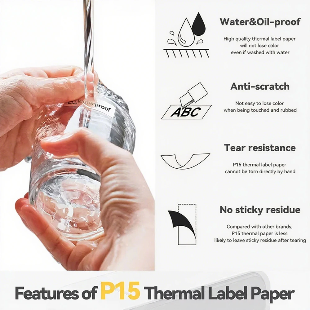 Marklife P15 Portable Thermal Printer Mini Label Printer Inkless Bluetooth Adhesive Printing Machine Sticker Labeling Machine