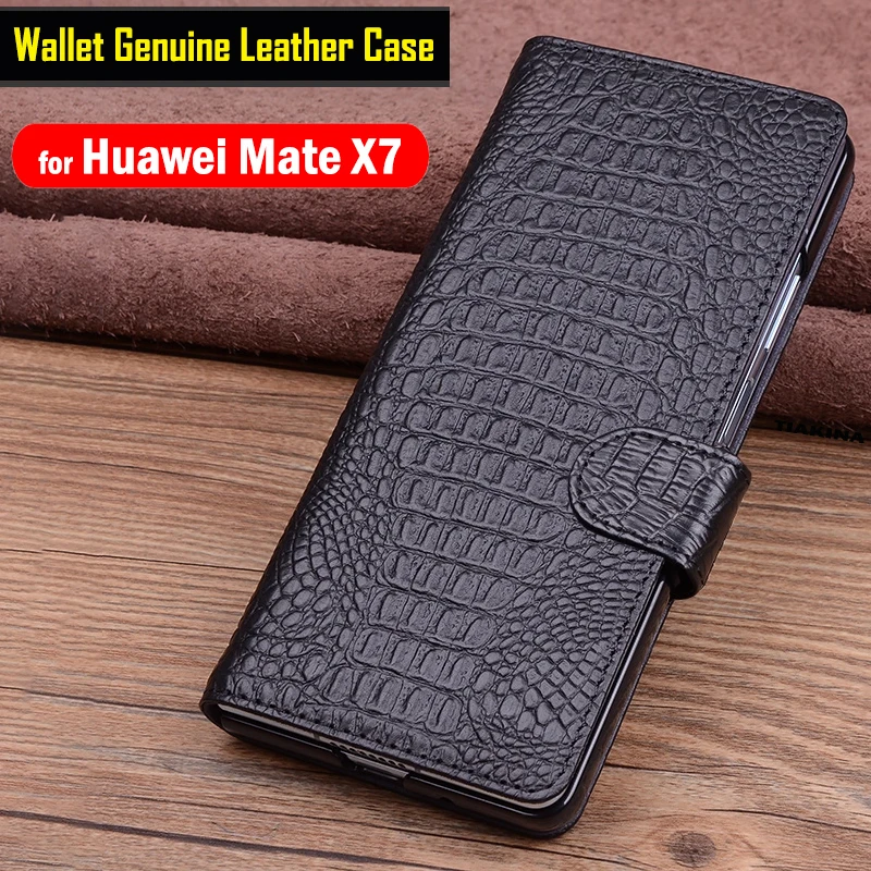 

Fashion Cover for Huawei Mate X7 Genuine Leather Flip Case for Huawei Mate X7 Card Slots Wallet Case with Magnetic Buckle