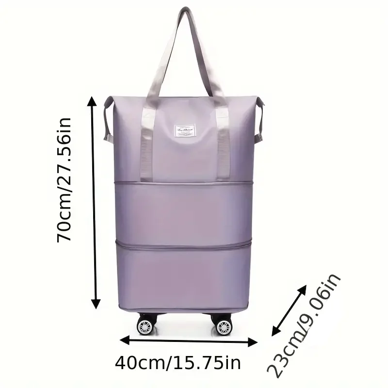 Large Capacity Travel Duffle Bag, Lightweight Luggage Bag With Wheels, Portable Overnight Bag，Weekend Travel bag