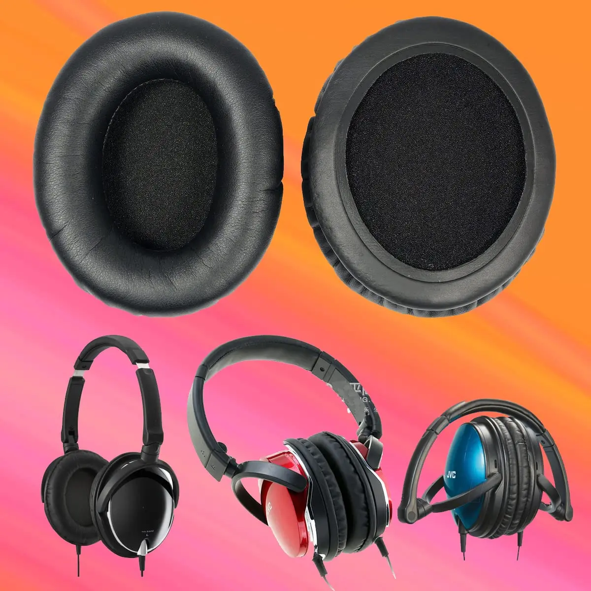 وسائد أذن V-MOTA متوافقة مع سماعات الرأس JVC HA-S600 HA-S660 HA-S625 HA-S700 HA-S680 (زوج واحد) (أسود)