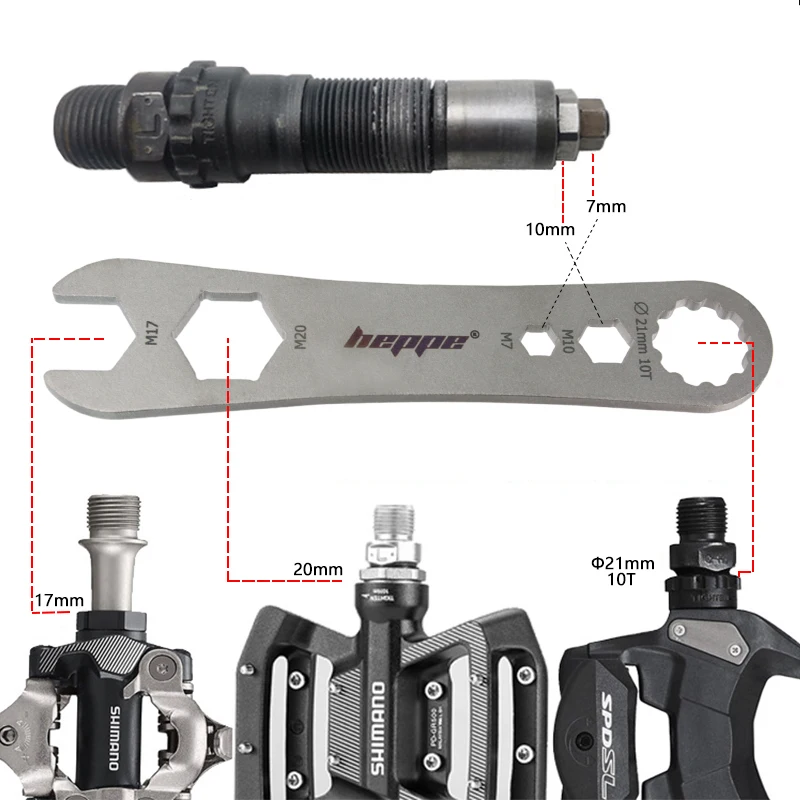 HEPPE-Pédales autobloquantes pour vélo, autobloquantes pour VTT, outil d'installation et de retrait, outil de réparation multifonction pour vélo