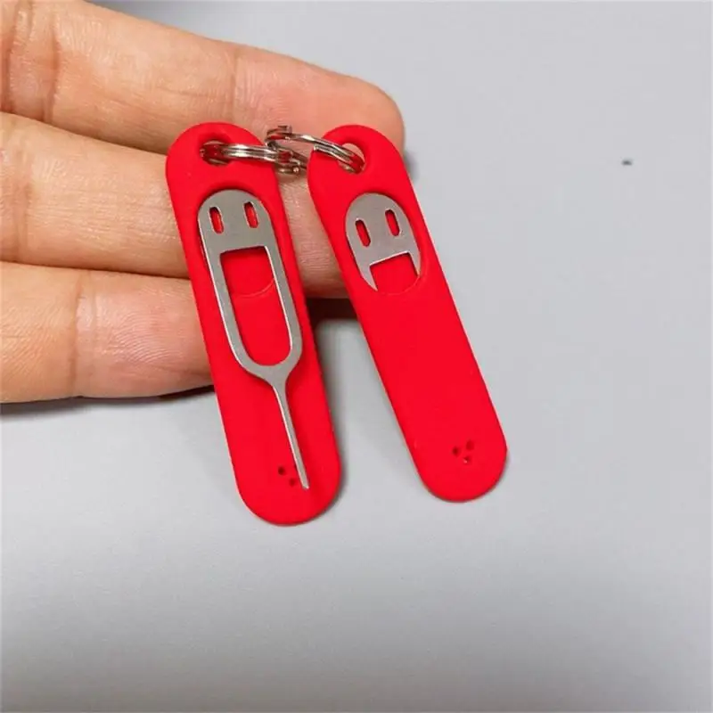 Anti-Lost Sim Card Eject Pin Needle with Storage Case For Universal Mobile Phone Ejector Pin SIM Card Tray Opener Keyring