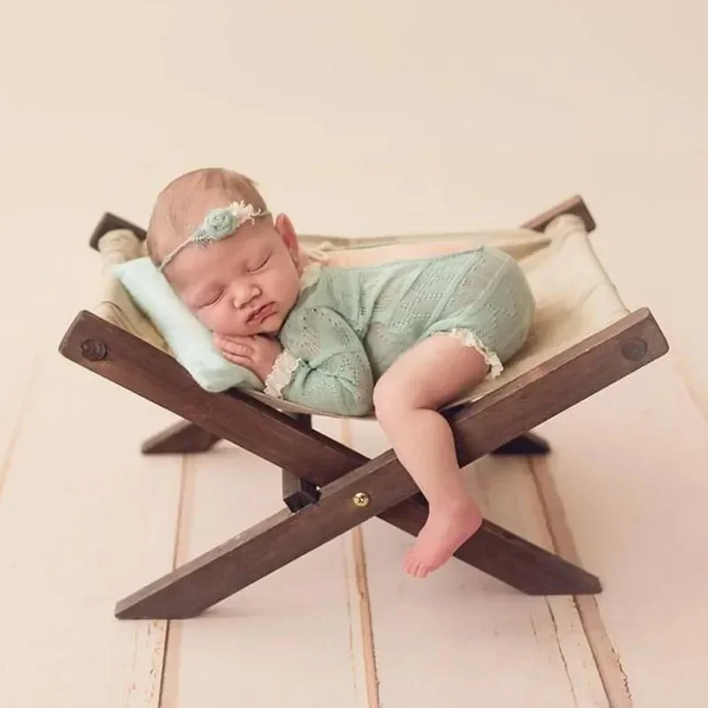Multifunctional Folding Recliner - Colorful Retro Bed Beach Deck Chair Ideal Newborn Baby Photography Props & Studio Accessory