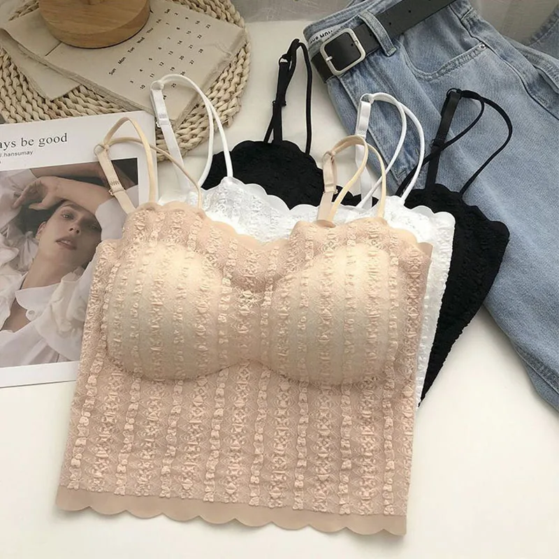 Sexy Lace Hollowing Mesh See Through Slim Backless Halter Crop Top Spaghetti Strap Sheer Embroidery Camisole Vest Corset