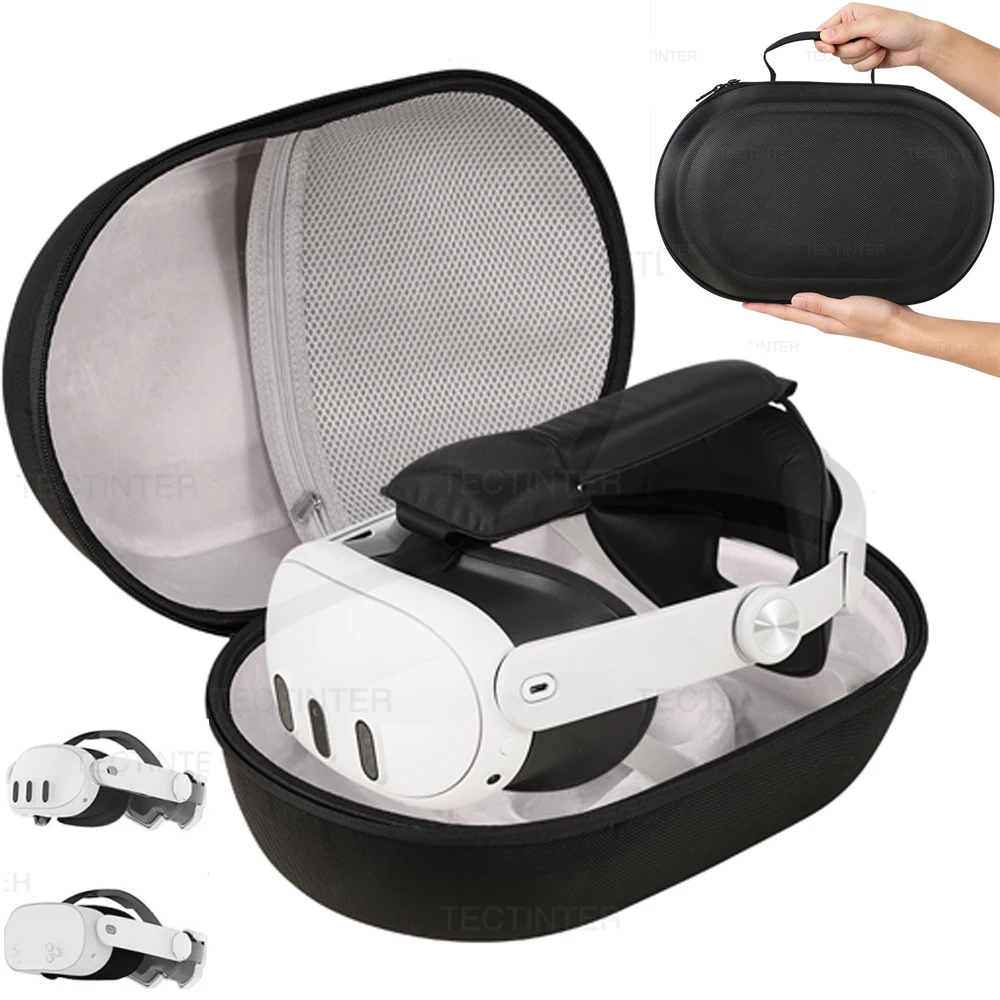 For Meta Quest 3/3S Portable Carrying Case Storage Bag Travel EVA Hard Shell for Oculus Quest 3 VR Headset Glasses Accessories