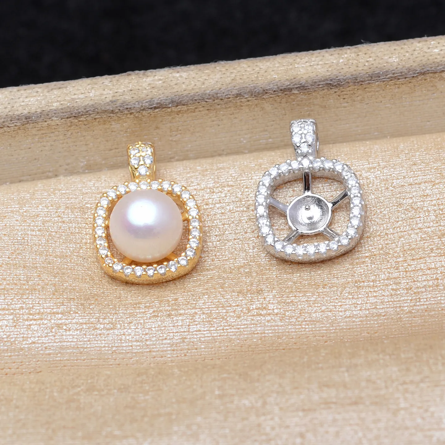 

Оптовая продажа, подвесные крепления из стерлингового серебра 925 пробы, базовые фурнитуры, крепления, фурнитура для ювелирных изделий для жемчуга 7-8 мм, 3 шт./лот