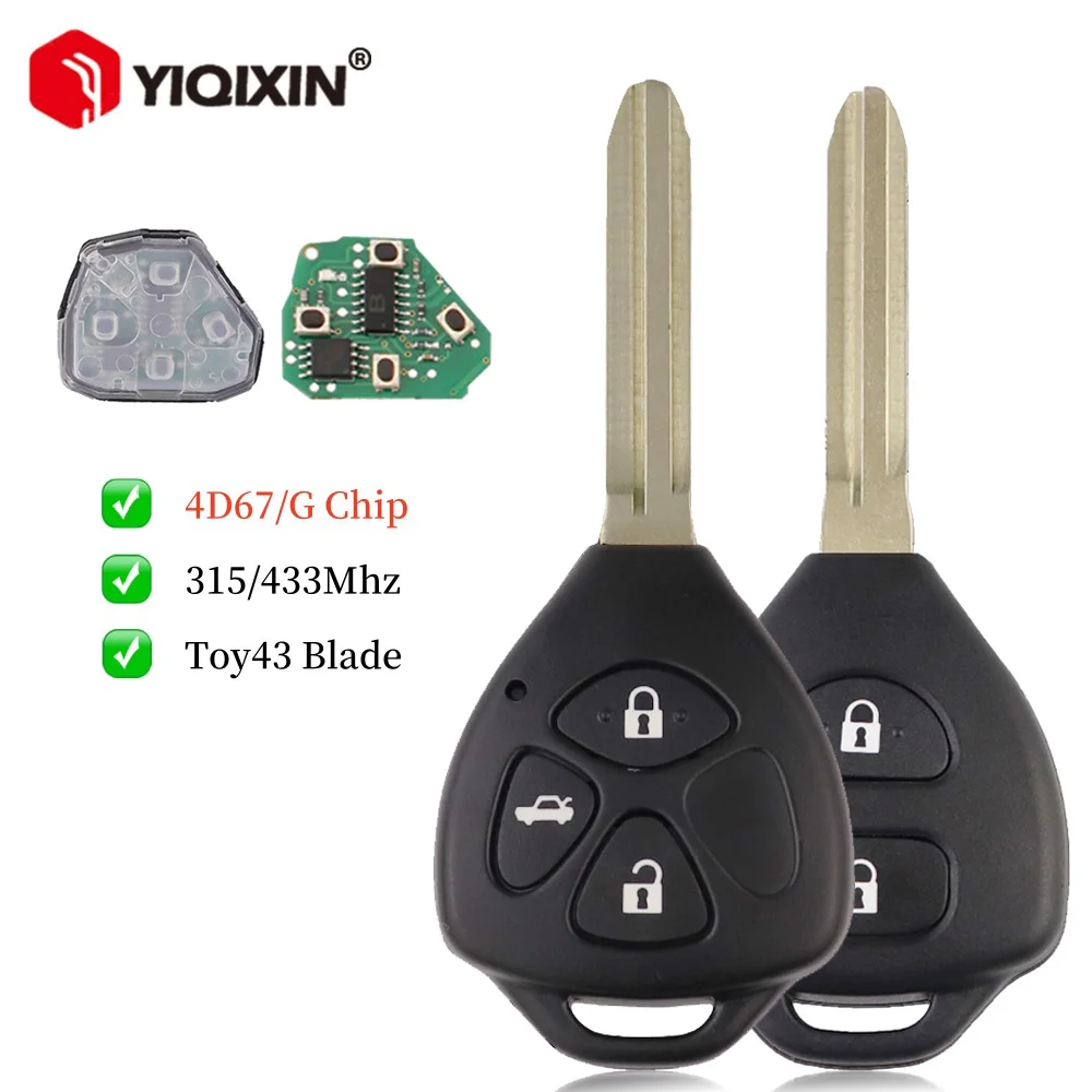 315/433Mhz Remote Car Key For Toyota Camry 2007 2008 2009 2010 Hiace Avalon Corolla Matrix RAV4 Venza Yaris Hilux Vigo Innova