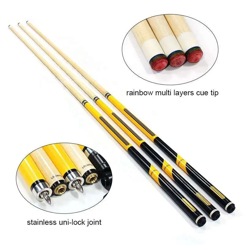 Superior Canadian Maple Wood 1/2 Billiard Pool Cue Kit With Cue Case, Extension, Glove, Cue Towel