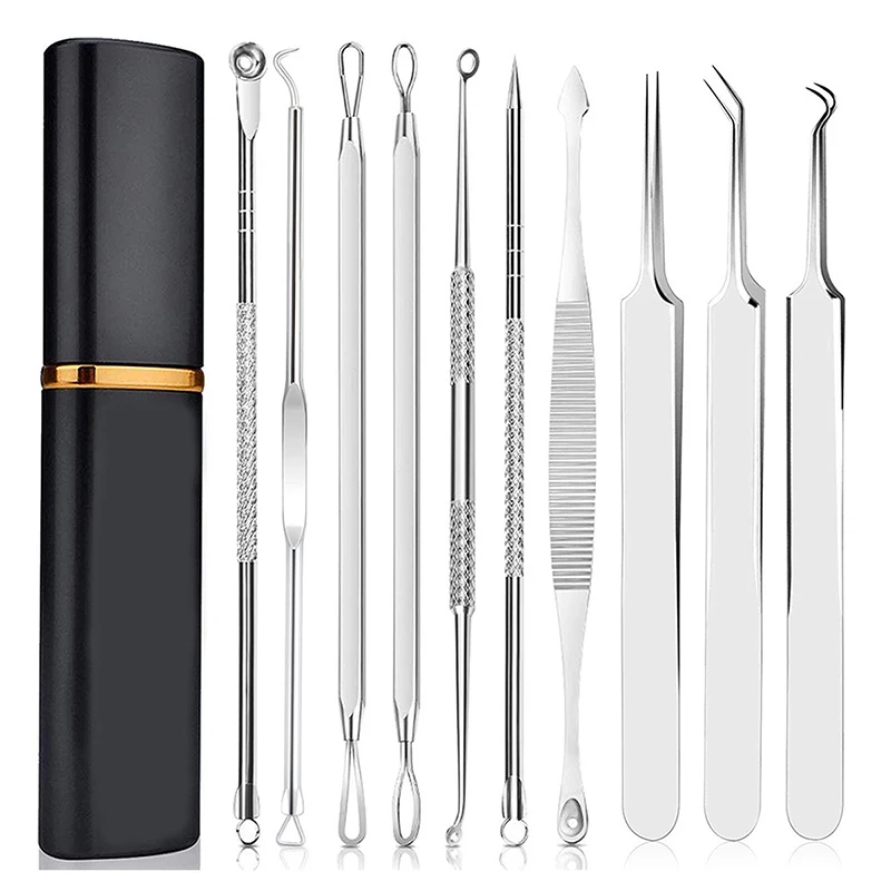 Blackhead Remover Tool10 Pcs Professional Pimple Comedone Extractor Tool Acne Removal Kit - Treatment for Pimples, Blackheads, Z