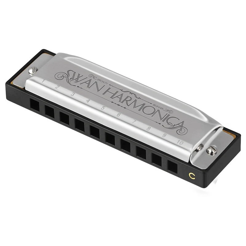 SWAN Harmonica 10 Holes 20 Tunes Mouth Organ Blues Deluxe Harmonica, Key of C for Beginner, Adults, Kids Gift