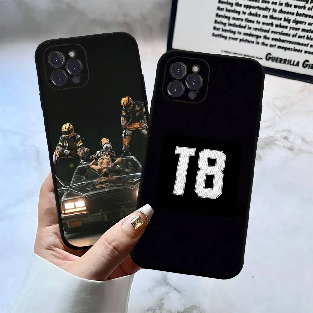 Singer T-Tate McRae Black Silicone Matte Phone Case For iphone 17 Air 16 15 14 13 12 11 Pro Max Plus Back Cover TPU