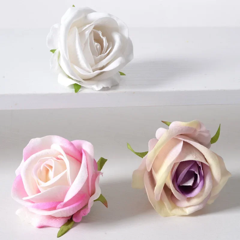 Artificial Velvet Rose Head Flower Bouquet Real Looking Fake Roses Home Wedding Centerpieces Party Decorations