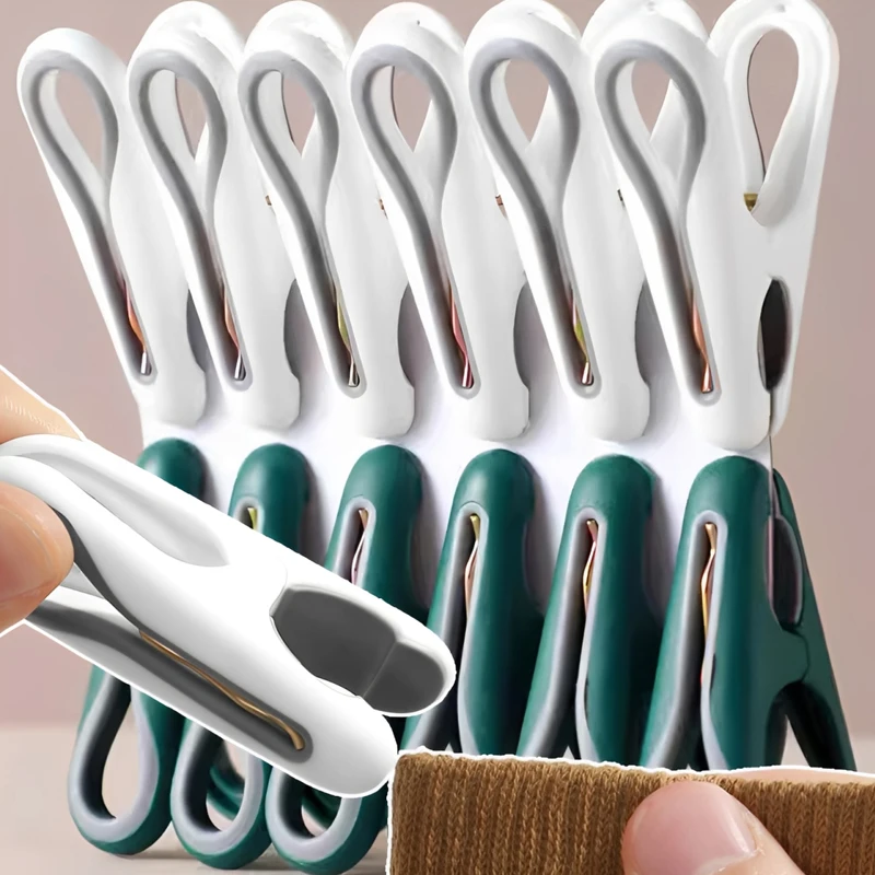 Traceless Clothes Pegs Fixed Clip Snack Bag Clips Clothespins Laundry Hanging Clamps Underwear Drying Rack Clothes Hangers