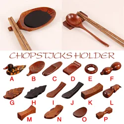 Wood Chopstick Rest Japanese Chopsticks Holder Vintage Chopstick Rest Creative Decorative Chopsticks Pillow Tableware Holder