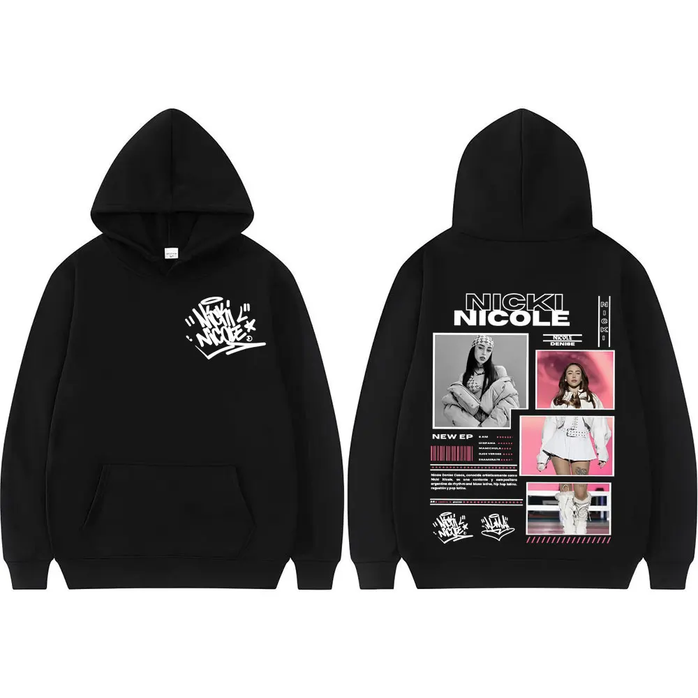 

Толстовка с рисунком Singer Nicki Nicole Album Tour 2025 для мужчин и женщин, винтажная модная толстовка большого размера высокого качества с капюшоном, уличная одежда