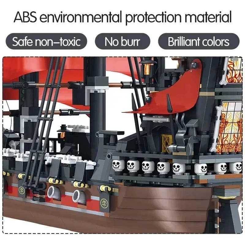 قراصنة سفينة الكاريبي الملكة الانتقام سفينة حربية اللؤلؤة السوداء المراكب الشراعية بنة الطوب MOC 4195 تجميع لعب طفل هدية