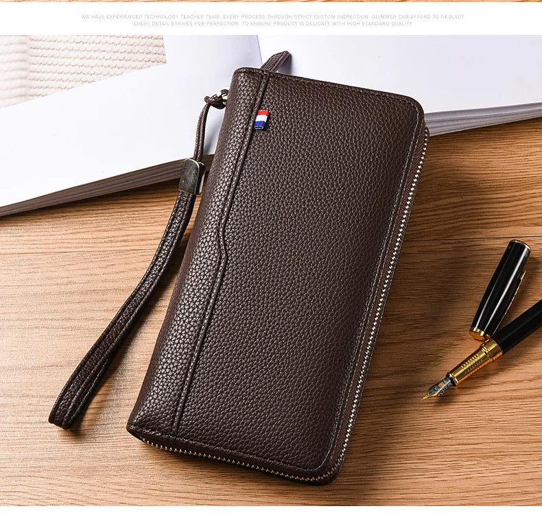 Herren-Lederhandtasche, Multifunktionale Lange Geldbörse, Modische Handytasche mit Großer Kapazität, Personalisierter Kartenhalter 2026 – Detail 15