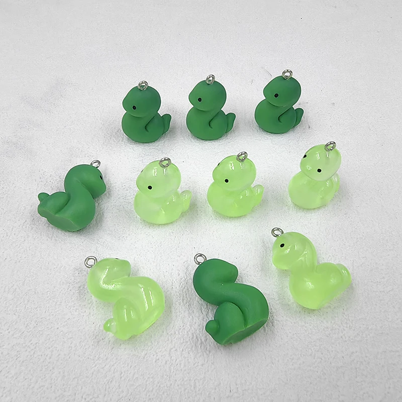 10pcs European Luminous Sea Snake Charms for Jewelry Making Handmade Resin Animals Pendants Crafts DIY Earring Keychain C262