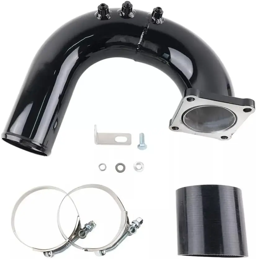 Tubo de cotovelo de admissão de alto fluxo para 2003-2007 Dodge Ram 5.9L EGR-1042 Preto Vermelho Prata