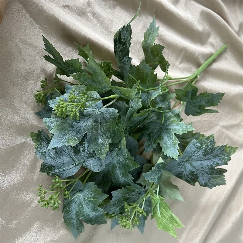 جديد أوراق العنب الحريرية لزفاف المنزل عيد الميلاد إكليل زهرية ديكور فروع أوراق العنب الاصطناعي مع طاولة الفواكه النباتات وهمية #6