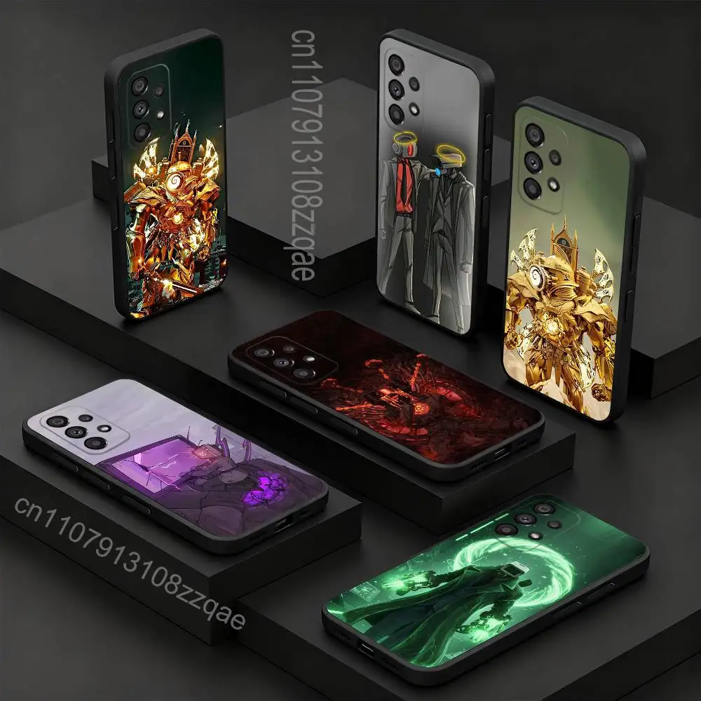 

S-Skibidi T-Toilet Watchman Phone Case For Samsung S 9,10,21,30,22,23,24,25,26,Ultra,Plus,Lite,FE,4,5G Black Soft Case