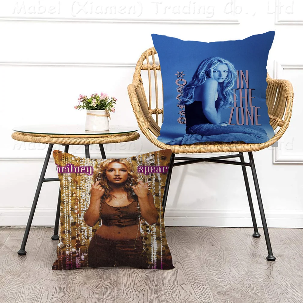 Singer Britney Spears Office Cushion Pillowcase Car Cushion Cover45X45CM Lumbar Pillowcase Sofa Pillowcover