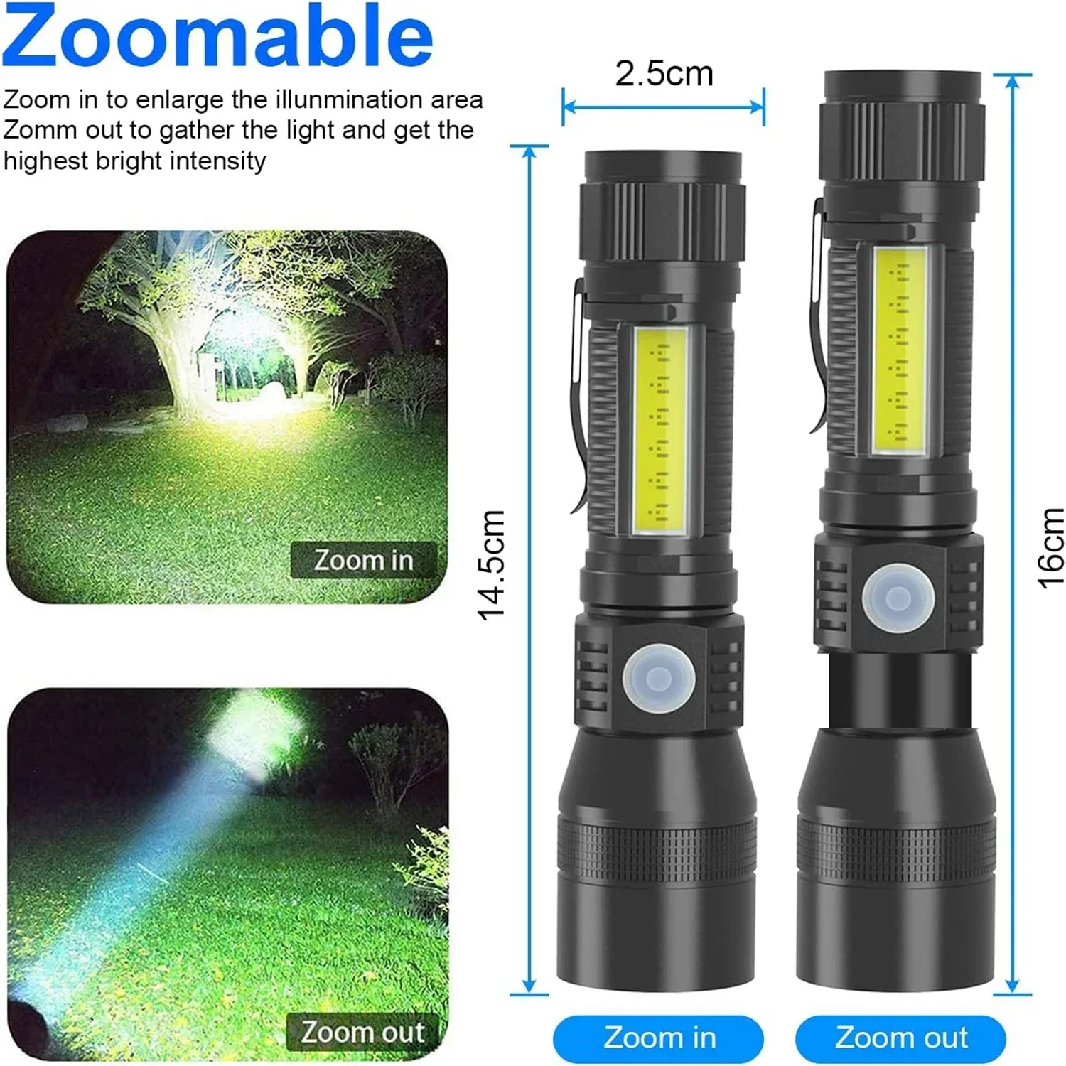 LED Flashlights 3 in 1 Rechargeable UV Flashlight Black Light for Pet Urine Detection High lumens LED Flashlight New