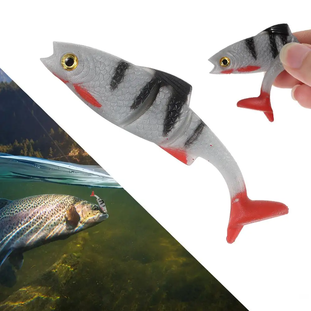 Señuelos de vinilo con ojos 3D y cola en T para pesca marina - imagen 3