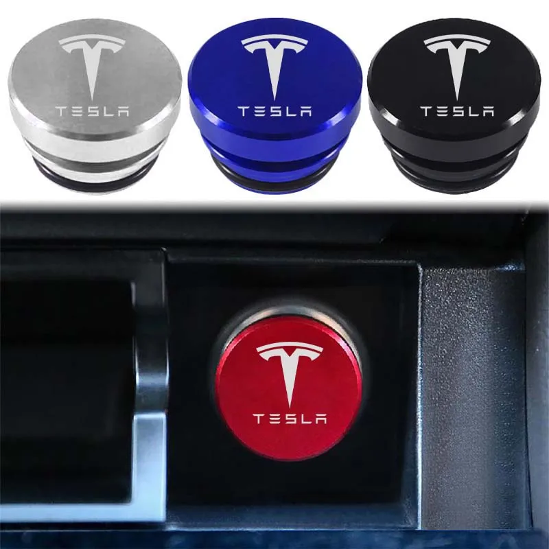 

Car Cigarette Lighter Plug Cover for Tesla Model 3 Y S X Roadster Cybertruck P75D P85D P100D Dustproof Socket Cover Button Cap