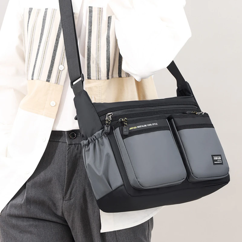 

Мужская портативная многофункциональная сумка через плечо большой емкости, водонепроницаемая сумка через плечо, повседневная модная простая мужская сумка