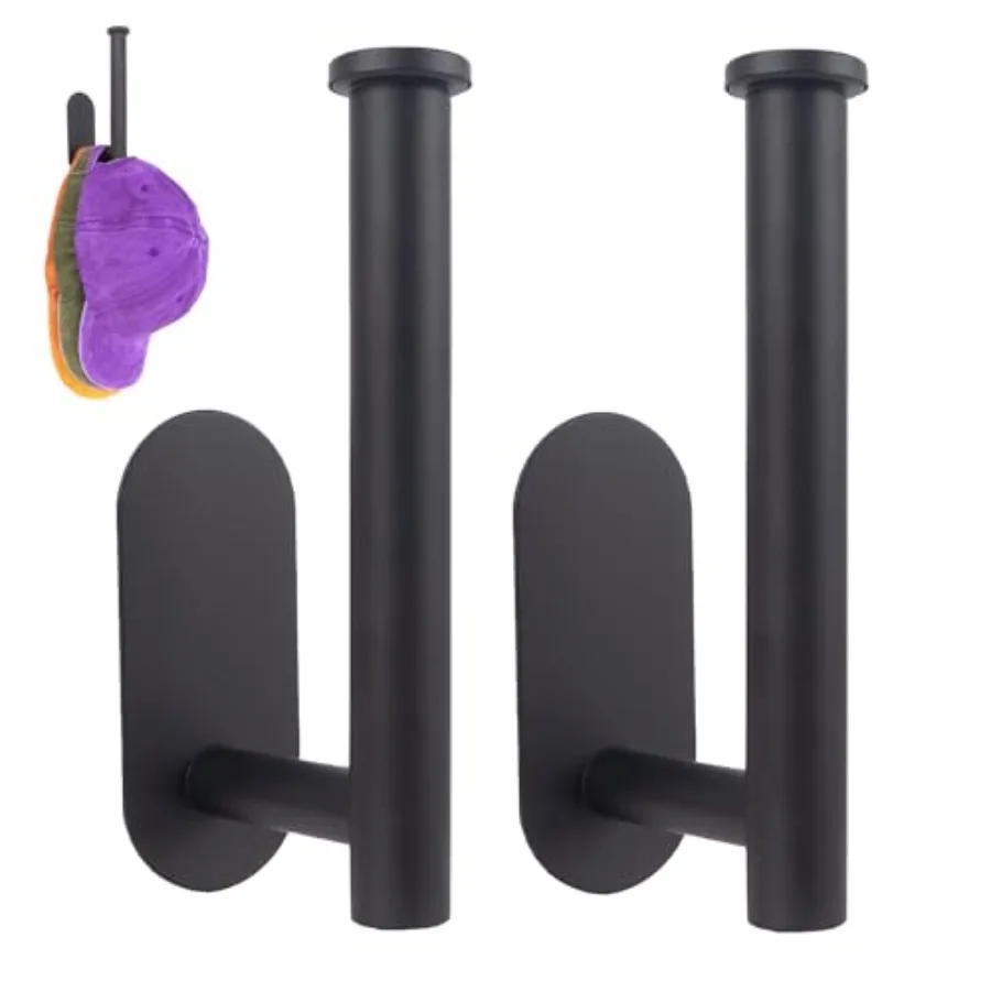 

for Baseball Caps, 2 Pack Stainless Steel Adhesive Hat Hanger Hooks Holder for Wall, Multi-Function Hat Storage Organizer Hange