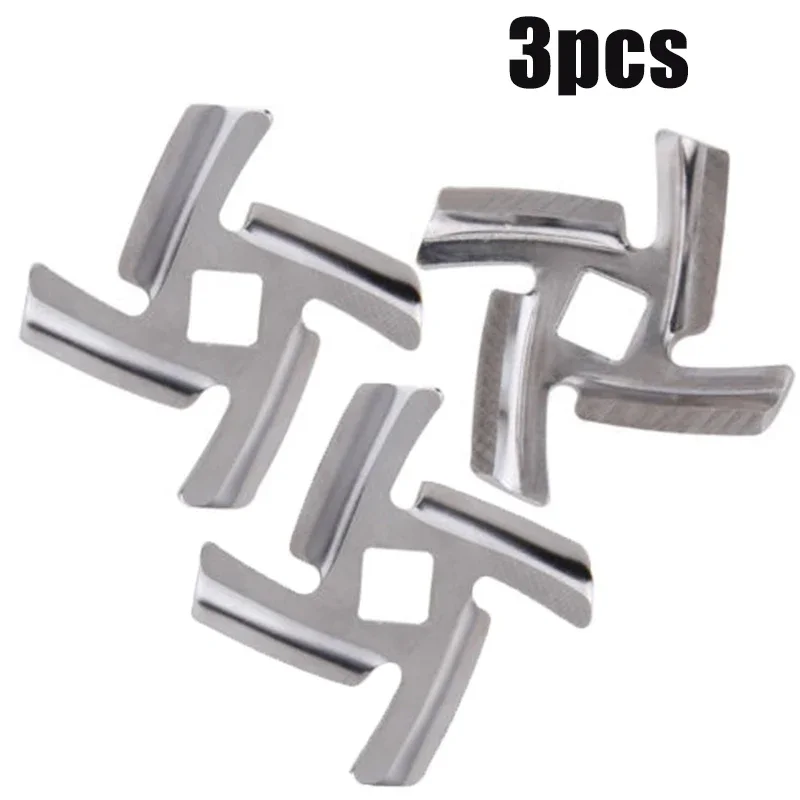

1/3Pcs Meat Grinder Blade 8mm Inner Hole Food Grade Stainless Steel Mincer Knifes Replacement For MGB Series Meat Grinder