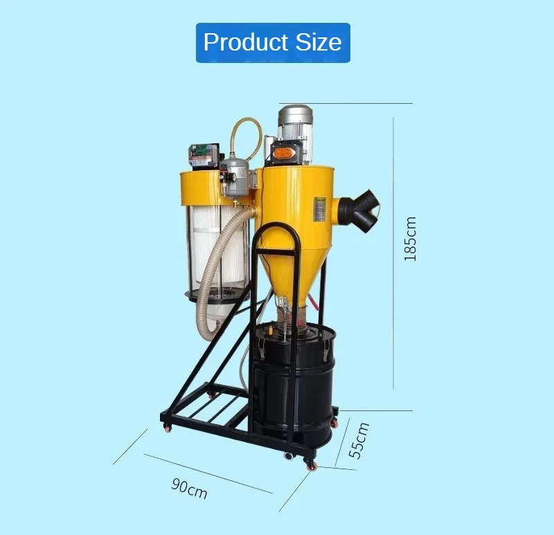 2.2KW 3HP Pulse System Wood Duster With 3um 0.3um Hepa Filter Bag Dust Collector Woodworking Cyclone Dust Collector 380V 220V