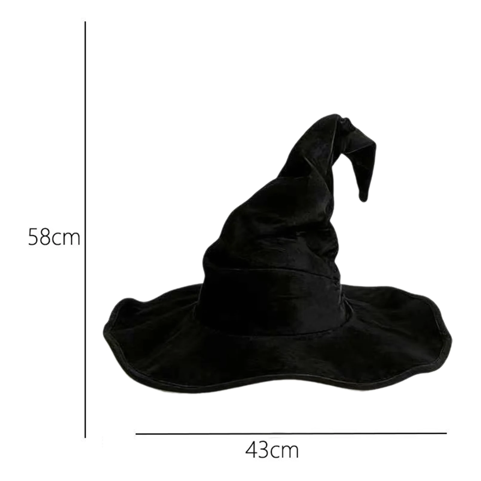 Men Women Witch Wizard Hat Velvet Cap Cosplay Accessories for Adults Halloween Costume Party Masquerade Carnival