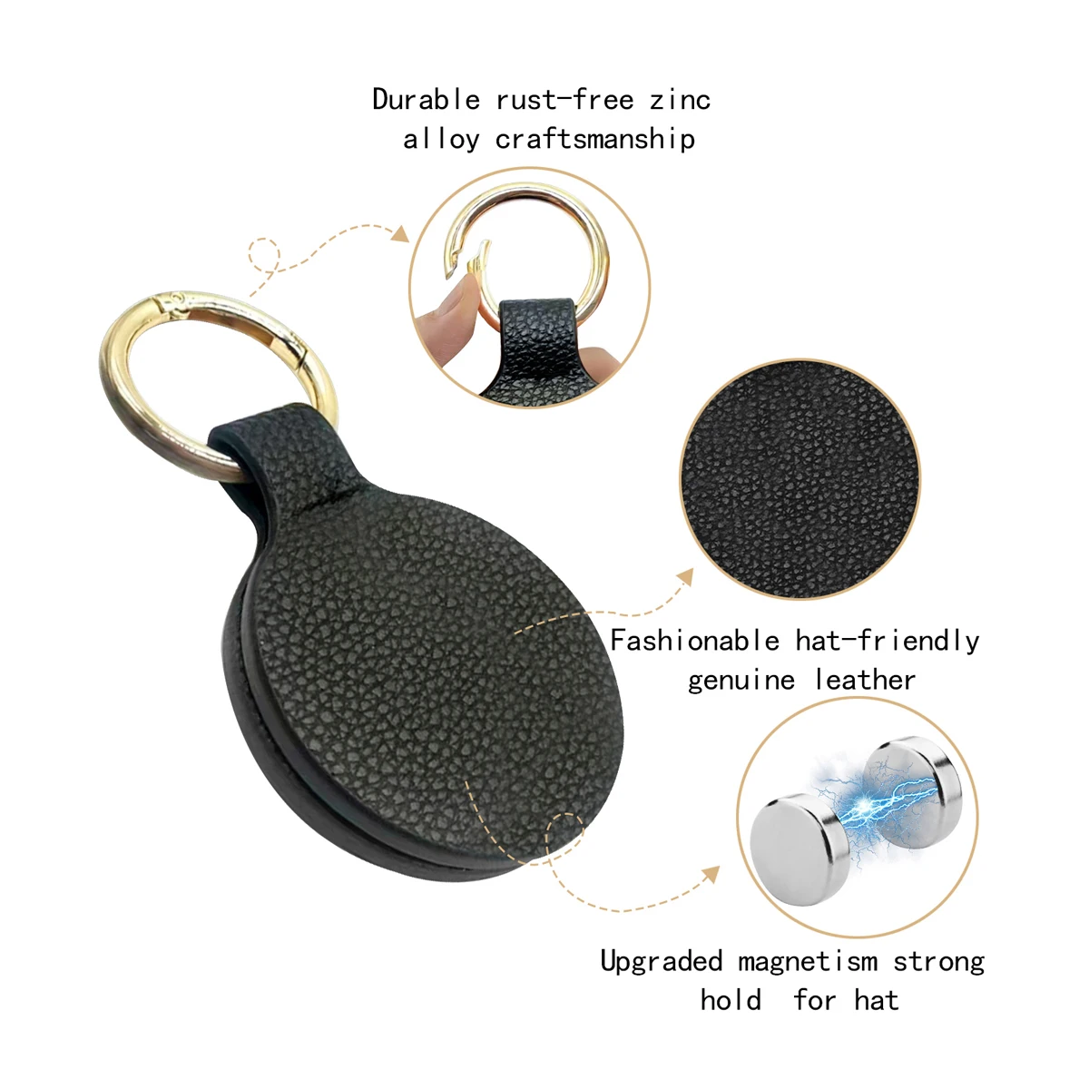 مشبك قبعة مغناطيسي على حامل الحقيبة ، مشبك حارس من الجلد الصناعي ، إكسسوارات حقيبة يد ، حقيبة ظهر ، أمتعة ، حقيبة سفر ، zmt ، 1 US