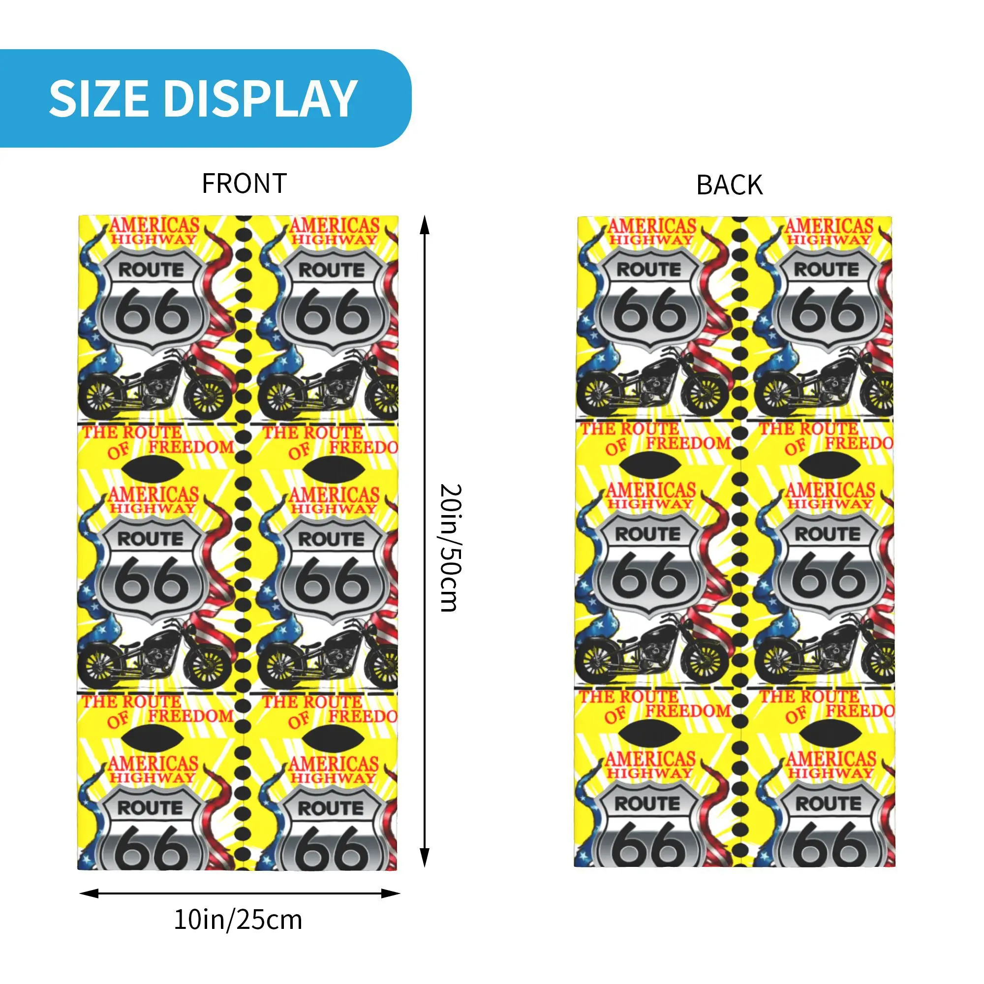 America Highway Route 66 el Ruta de la Libertad Bandana Cuello Polaina Impreso Madre Carretera Oldschool Máscara Bufanda Gorros cálidos Correr