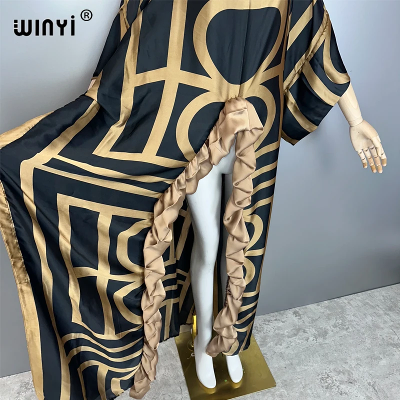 فستان سهرة مثير صيفي للغاية من WINYI عباية دبي فاخرة للسيدات فضفاضة مطبوعة فضفاضة طويلة قفطان فاخر لتغطية الشاطئ #5