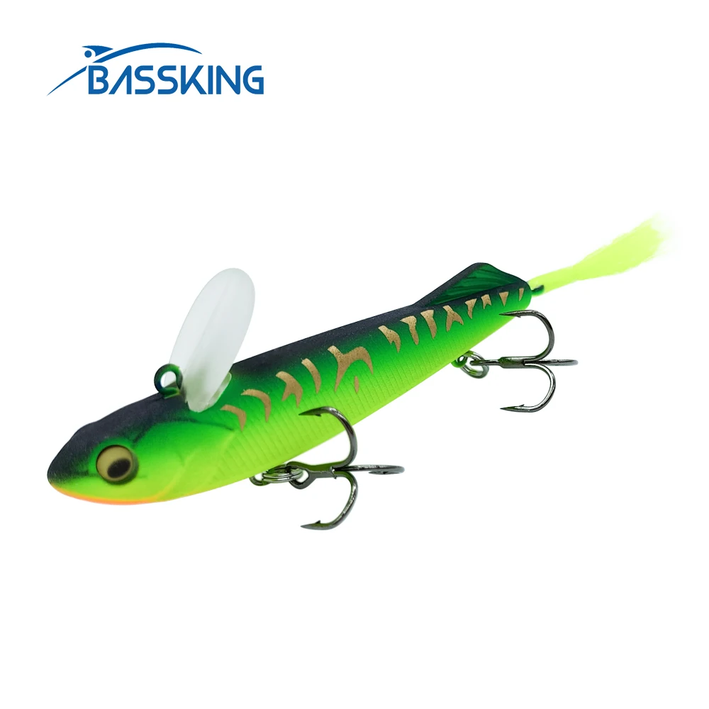 BASSKING Floating Pencil Lure 68mm 5g Jointed Swimbait Wobbler Artificial Hard Baits with Sharp Hooks Feather Tail Trout Tackle