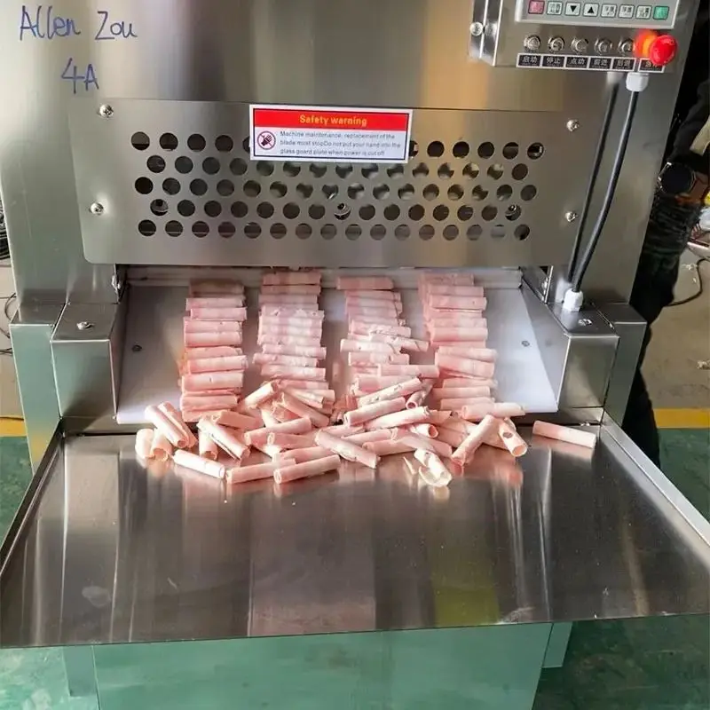 ماكينة تقطيع الخضروات التجارية المنزلية المصنوعة من الفولاذ المقاوم للصدأ ماكينة تقطيع اللحوم المجمدة الكهربائية لقطع لحم الضأن ولحم البقر