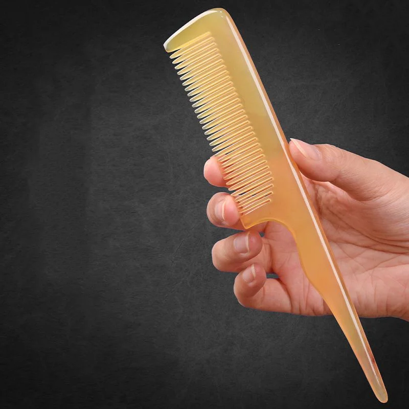 100% Natural Sheep Comb with Long Handle Anti-Static Head Scalp Meridian Massage Hair SAP Health Care Styling Tool