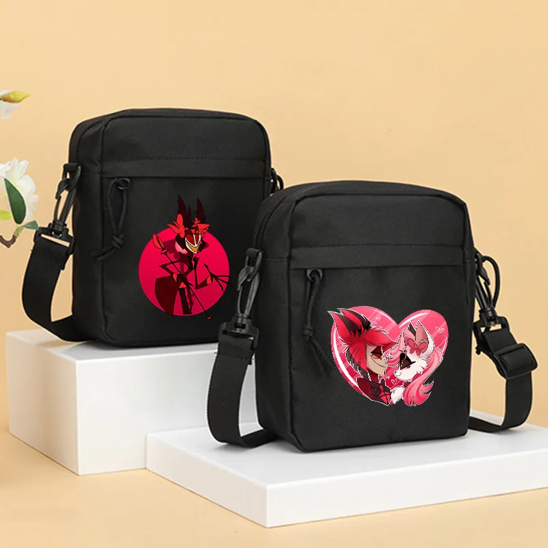 

Hazbins Hotel Series сумка через плечо повседневная маленькая сумка-мессенджер на молнии с героями мультфильмов для женщин и мужчин простая сумка подарок на день рождения