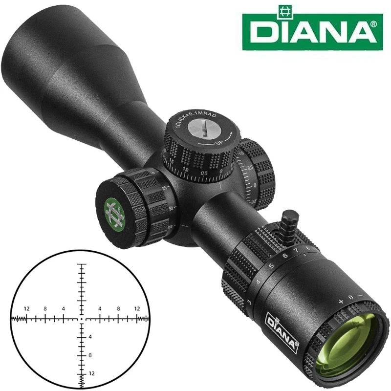 DIANA HD ED-MOA 3-12X44 FFP Scope First Focal Plane Tactical Riflescope R&G Illuminated Reticle Optics Sight