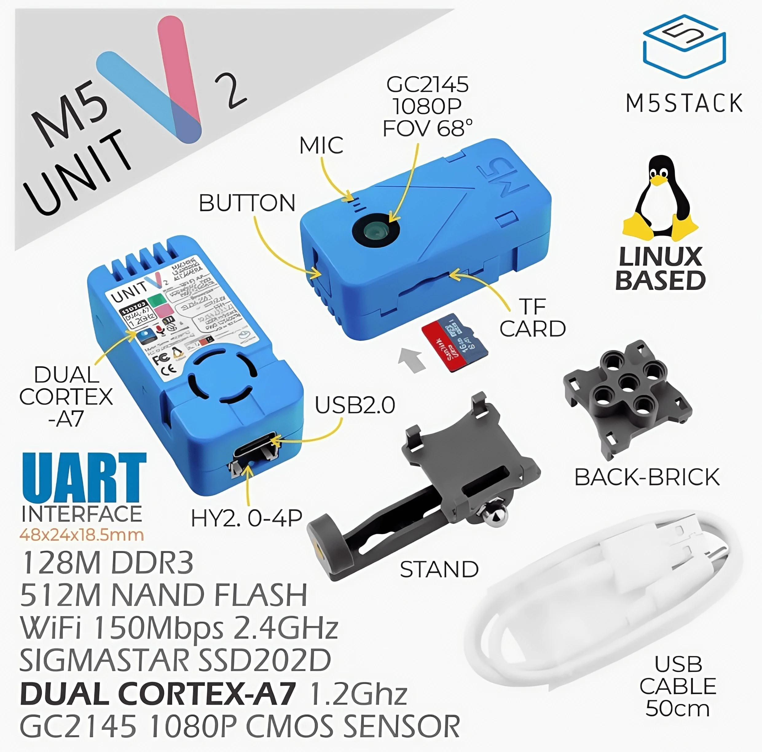 M5Stack UnitV2 edge Computing AI كاميرا ذكية وحدة التعرف المرئي لوحة تطوير قابلة للبرمجة #1