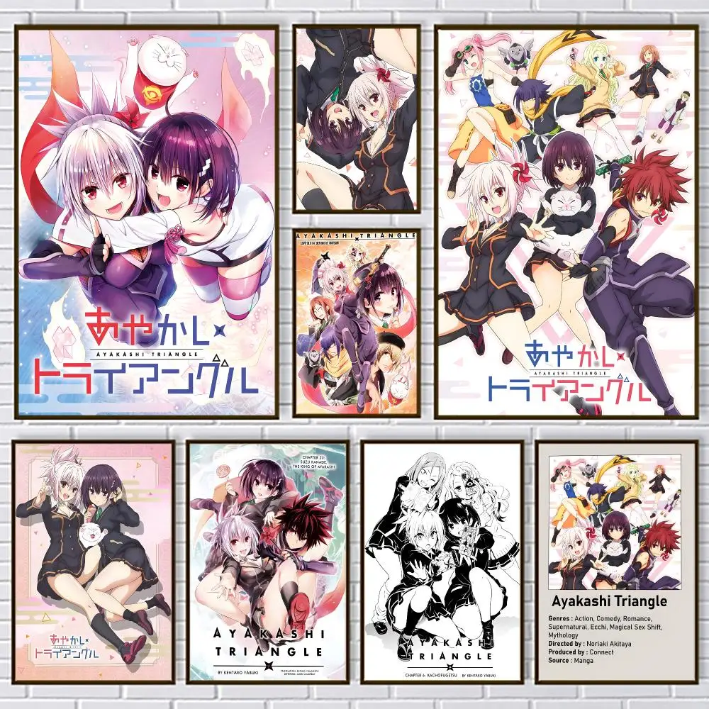 Romance Anime Ayakashi Triangle Poster PP Paper Wall Art for Living Rooms Bars Cafes Stylish Home Decor Gift
