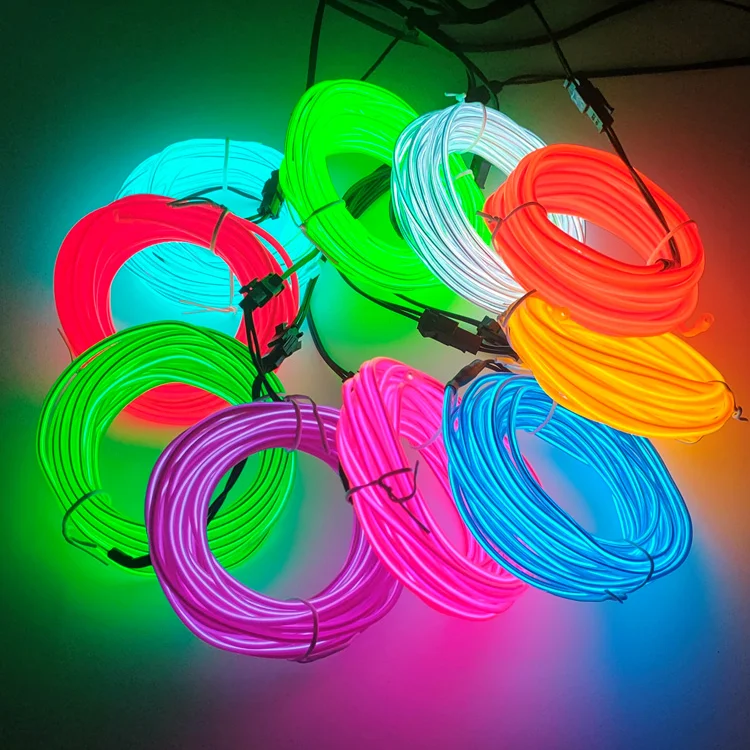 Bande Lumineuse LED Multicolore de 10/5/3m, 5V, Tube de Lumière Froide EL Flexible avec USB, Décoration existent, Lampe d\'Ambiance