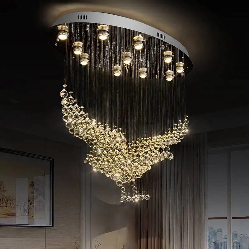 New Eagles Luxury Design Living Room Led Lights Crystal Lamp Crystal Chandelier Modern Lighting Luster L100*w55*h80cm 110 V-220v