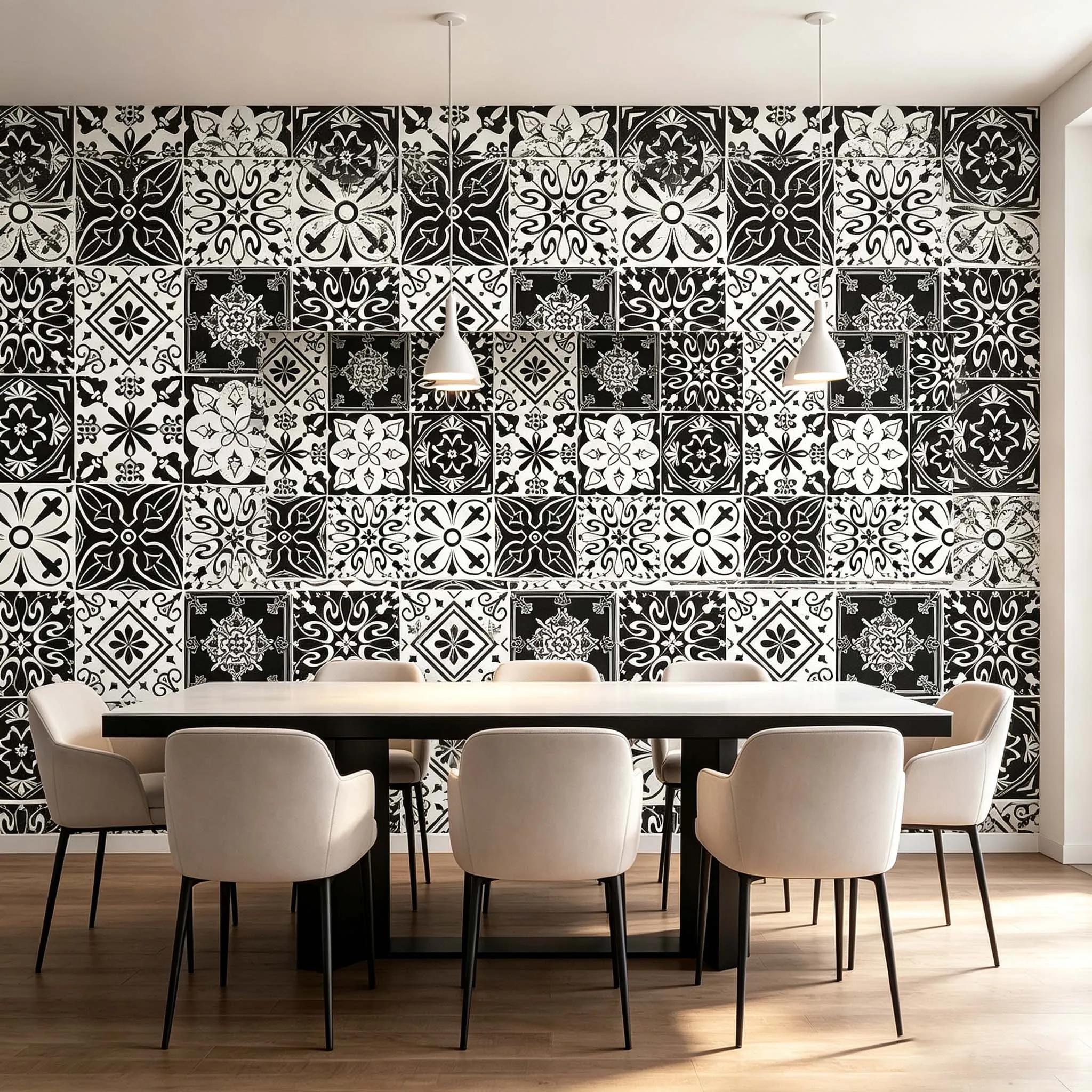 Self-adhesive Moroccan Ethnic Style Wallpaper Color Mixed Mosaic Brick Wall Pop Restaurant Fresh Dirt Resistant Wall